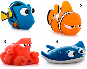 Подводный обитатель-брызгалка из серии «В поисках Дори», 7-10 см. (Bandai, 36565)